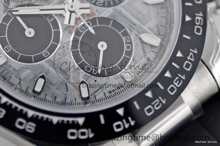 0509 WeatherProof Daytona 116519 SS TWF 1:1 Best Edition 904L Steel Gray Meteorite Black Dial on Oysterflex Strap A 2410